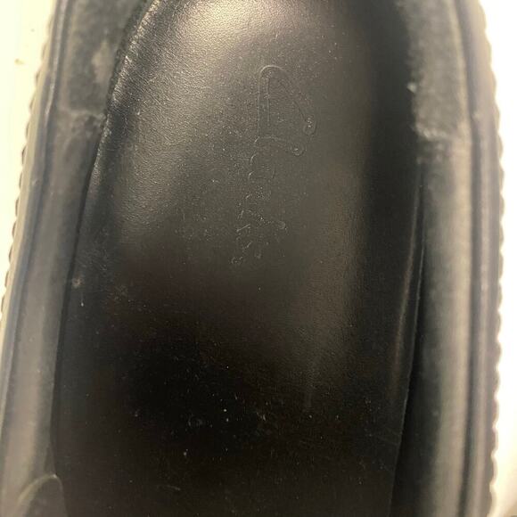 Men's Clarks Made In Italy Leather Black Dress Shoes Buckle Square Toe Size 10.5 - Picture 7 of 16